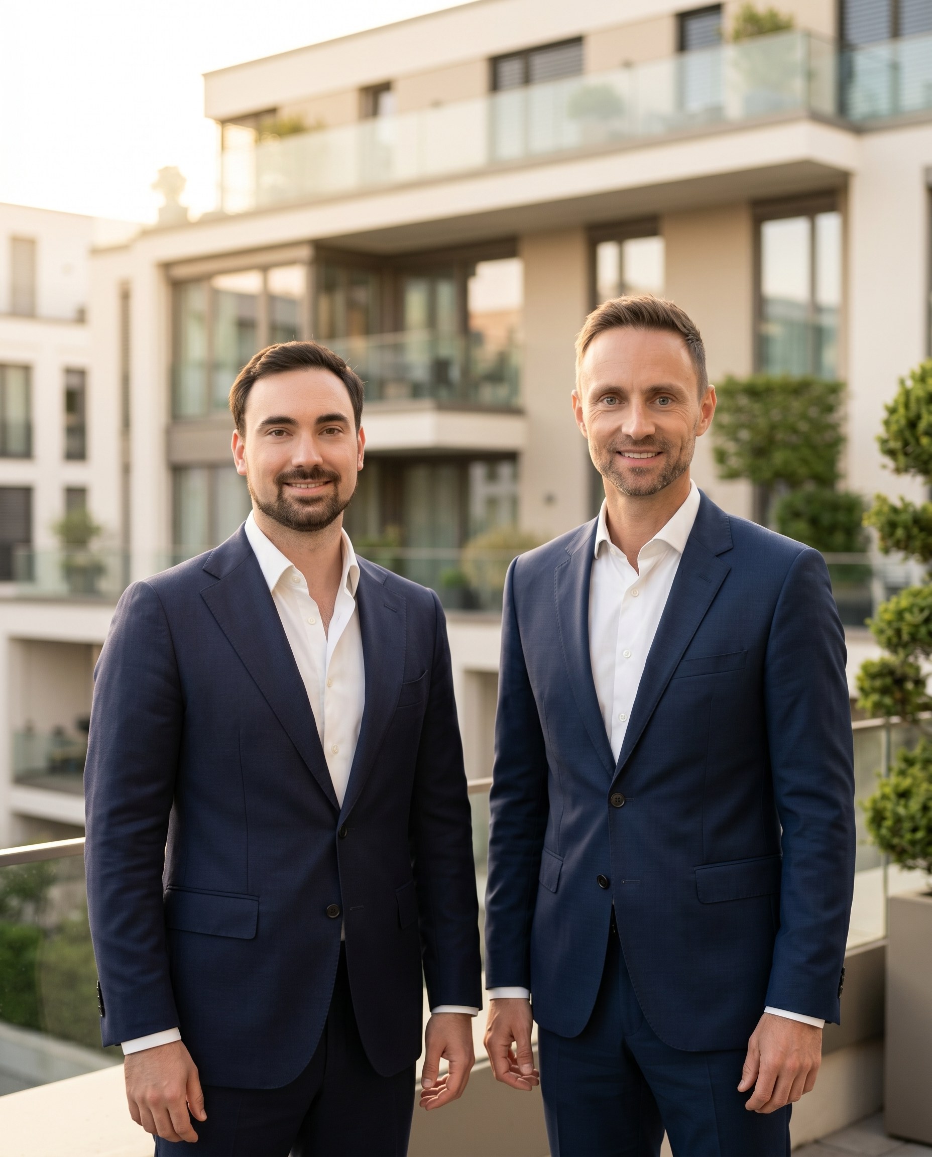 NeoCore advisors in front of a premium German residential building